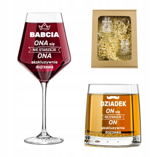 Gadget - DARČEKOVÝ SET PRE STARÝCH RODIČOV ku Dňu starých rodičov, sklo + sklo